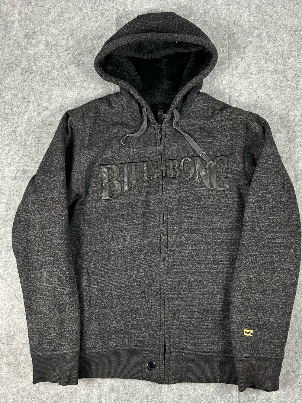 Vintage Billabong Wool Fur Lined Full Zip Surf Hoodie Y2K Size Large